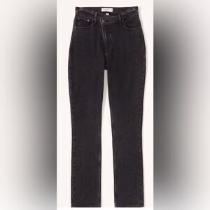 Abercrombie & Fitch Curve Love Ultra High Rise 90s Slim Straight Jean Black 4